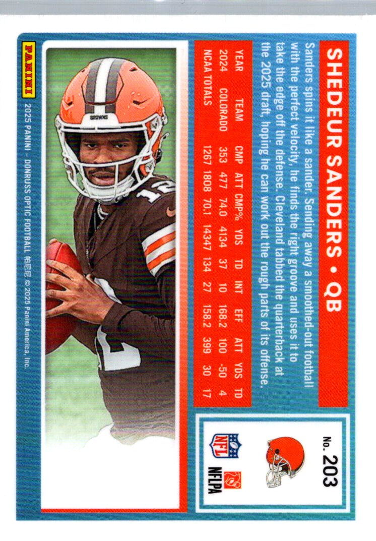 2025 Panini Donruss Optic Shedeur Sanders #203