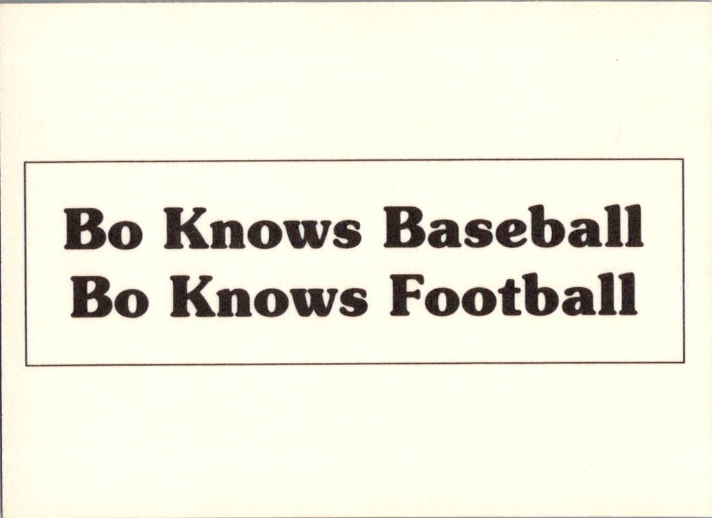 1990 Promo Bo Jackson Bo Knows Baseball | Bo Knows Football