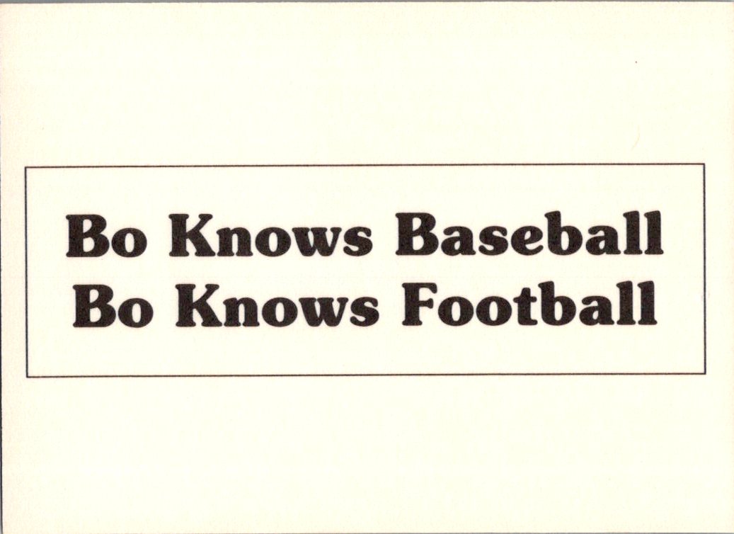 1990 Promo Bo Jackson Bo Knows Baseball | Bo Knows Football