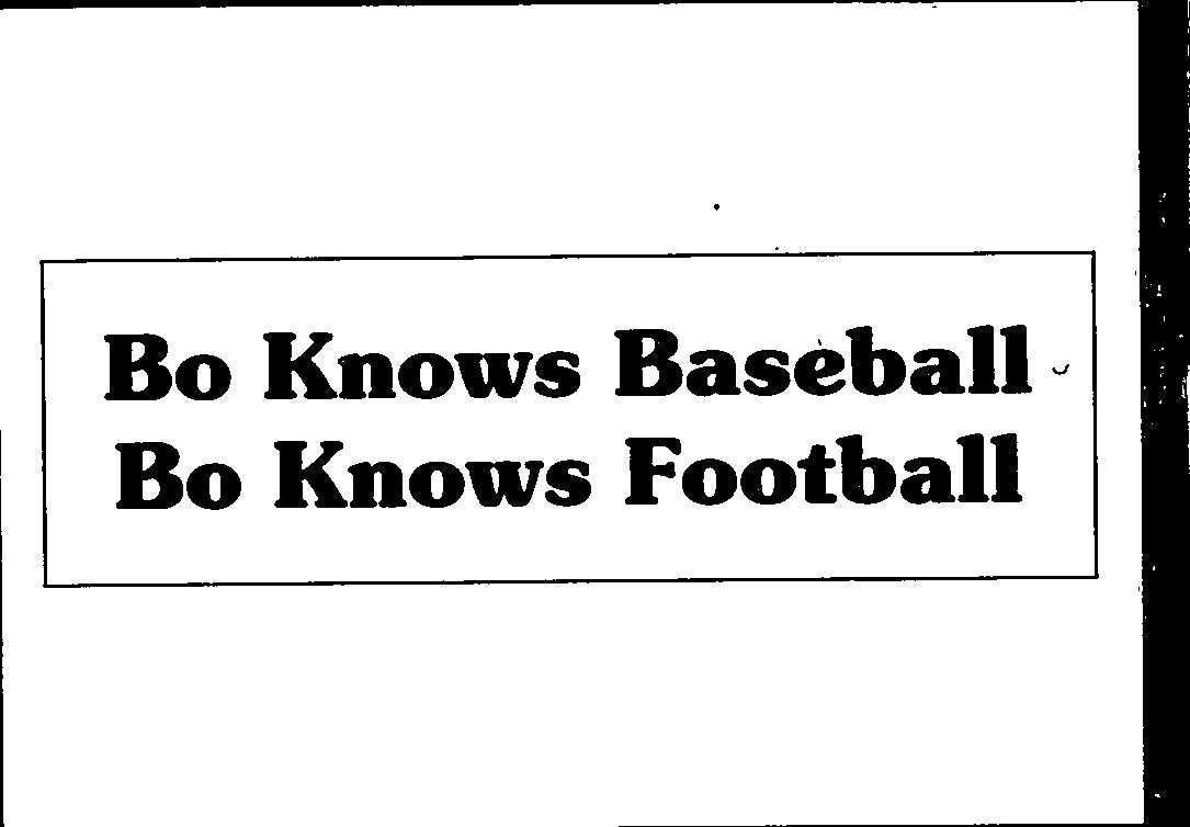 1990 Promo Bo Jackson Bo Knows Baseball | Bo Knows Football