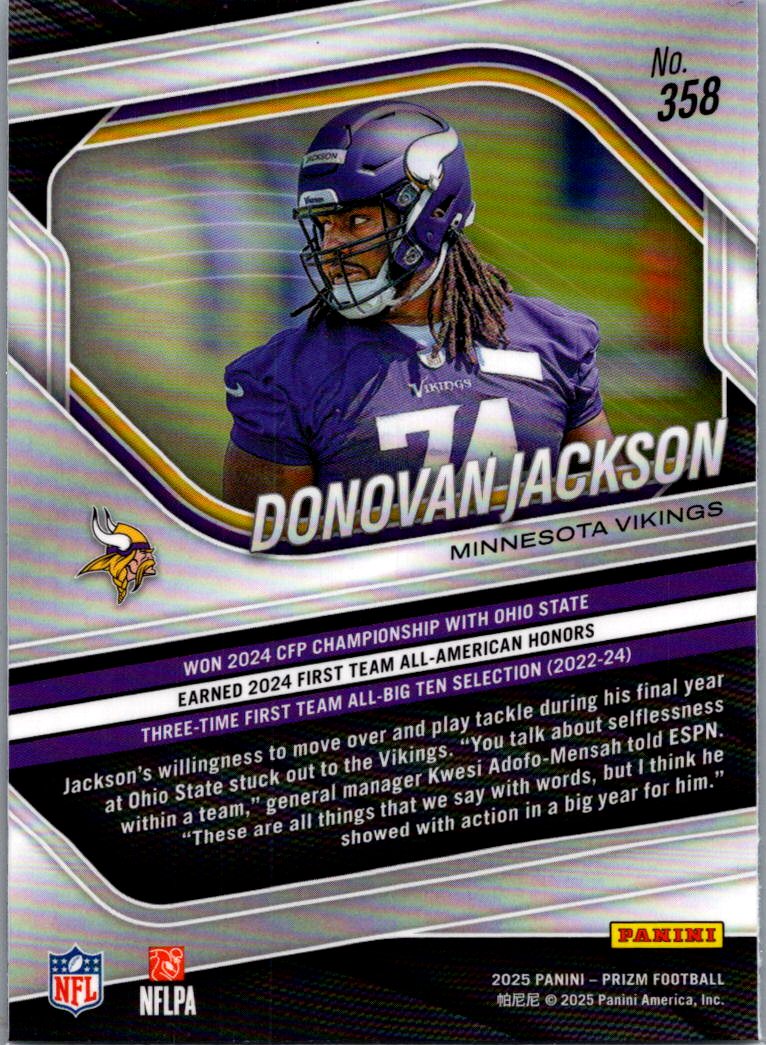 2025 Panini Prizm Donovan Jackson #358 RC