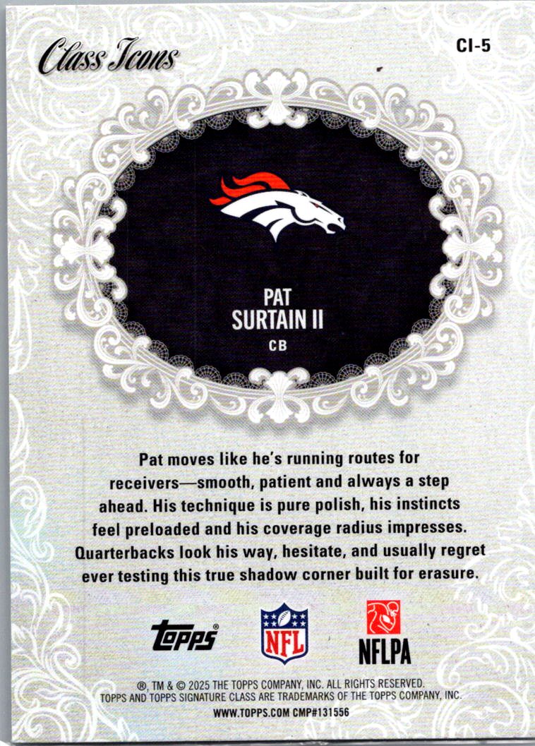 2025 Topps Class Icons Pat Surtain II #CI-5