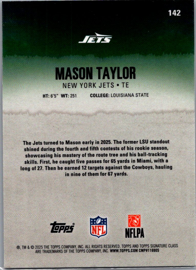 2025 Topps Signature Class Mason Taylor #142 Refractor RC