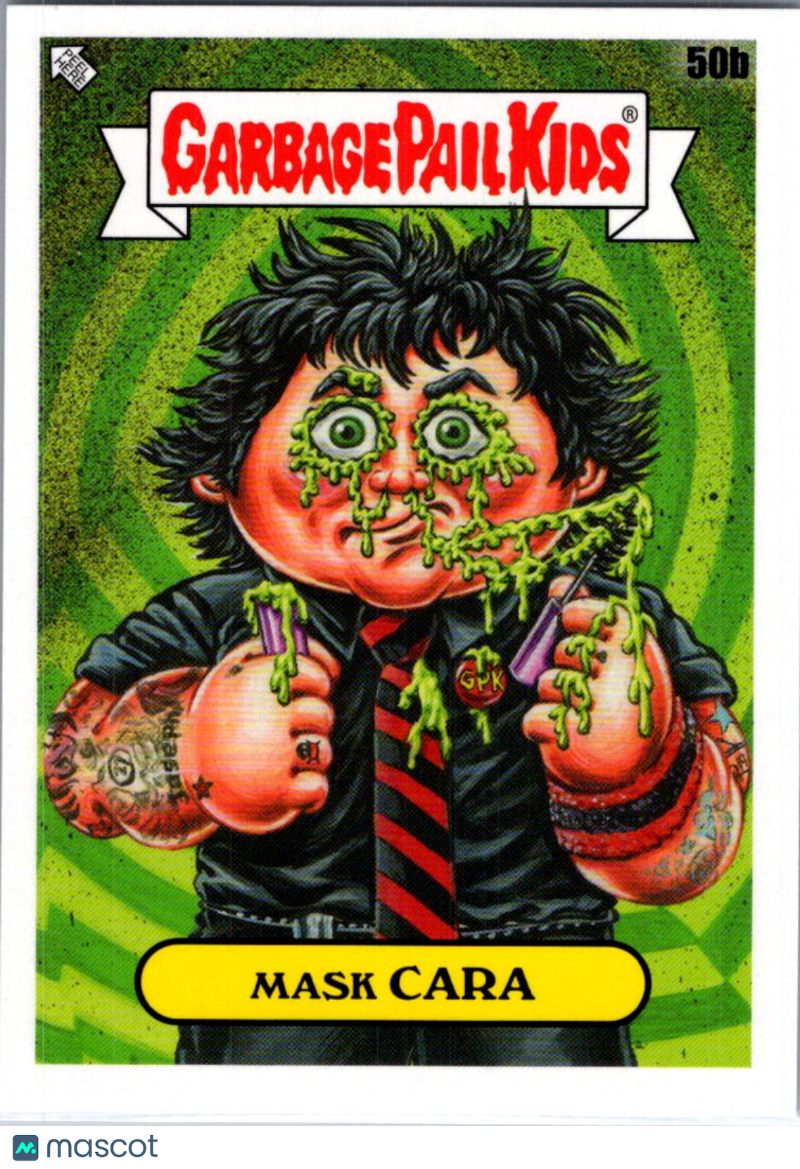 2025 Topps Garbage Pail Kids Green Day Mask Cara Checklist #50b