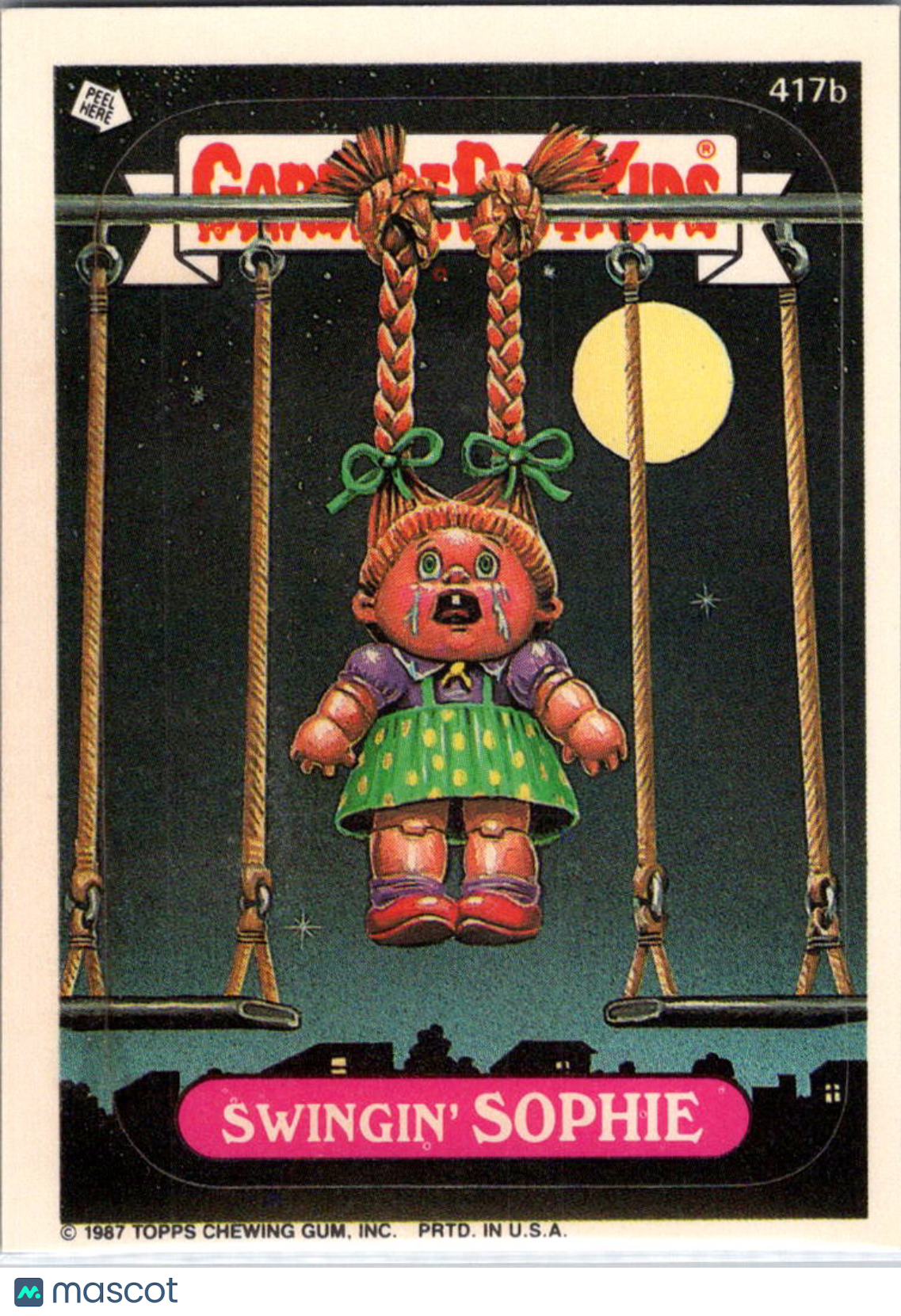 1987 Topps Garbage Pail Kids Series 10 Swingin' Sophie #417b