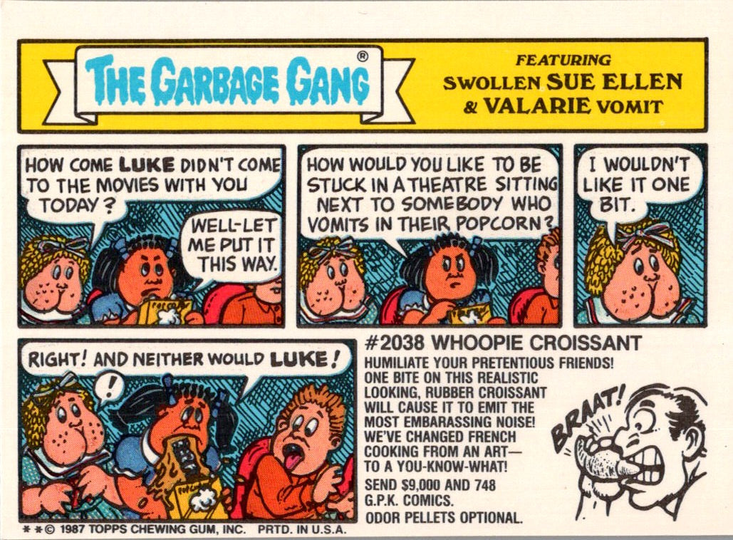 1987 Topps Garbage Pail Kids Original Series 10 Doughy Chloe #412b