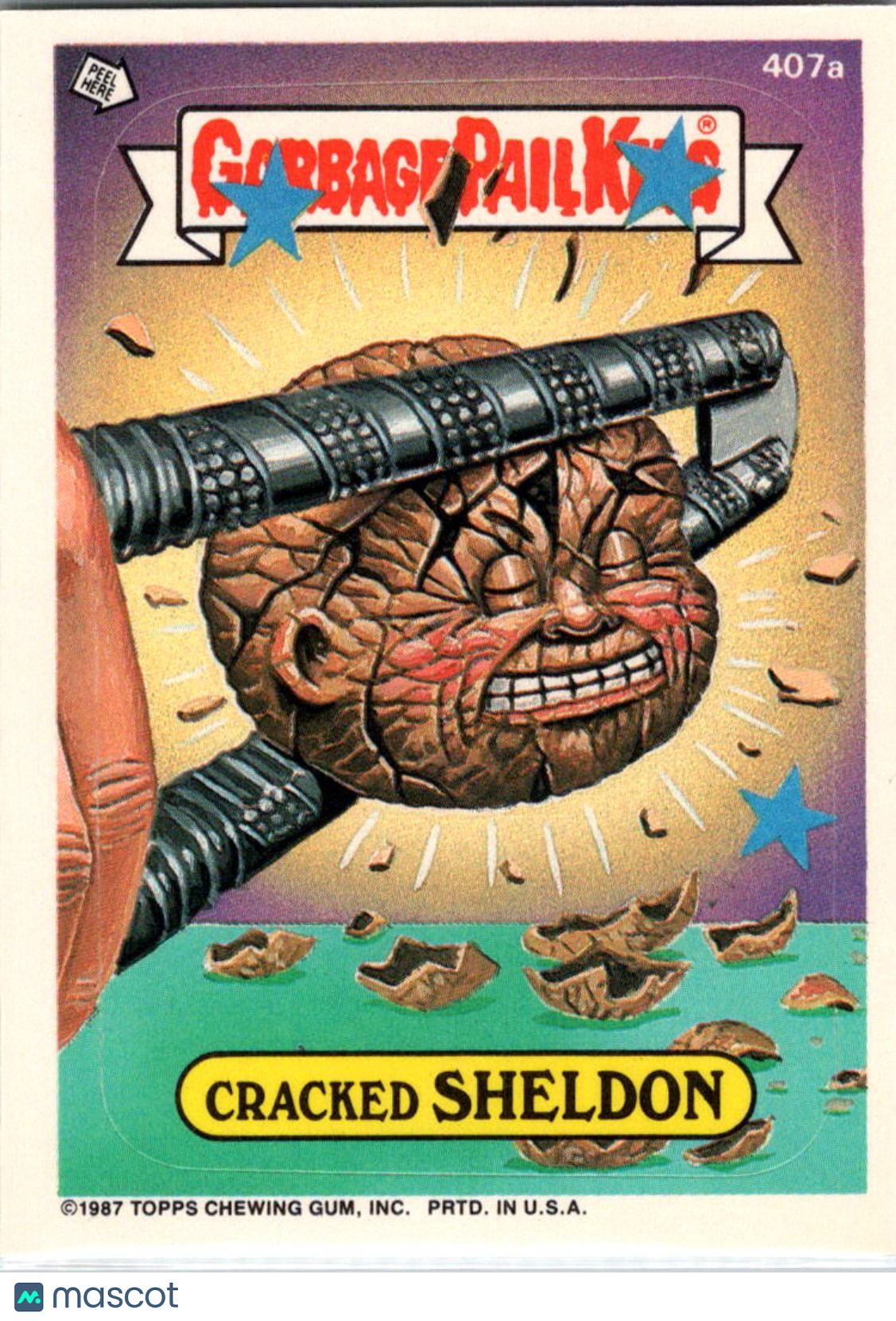 1987 Topps Garbage Pail Kids Cracked Sheldon Sticker #407a