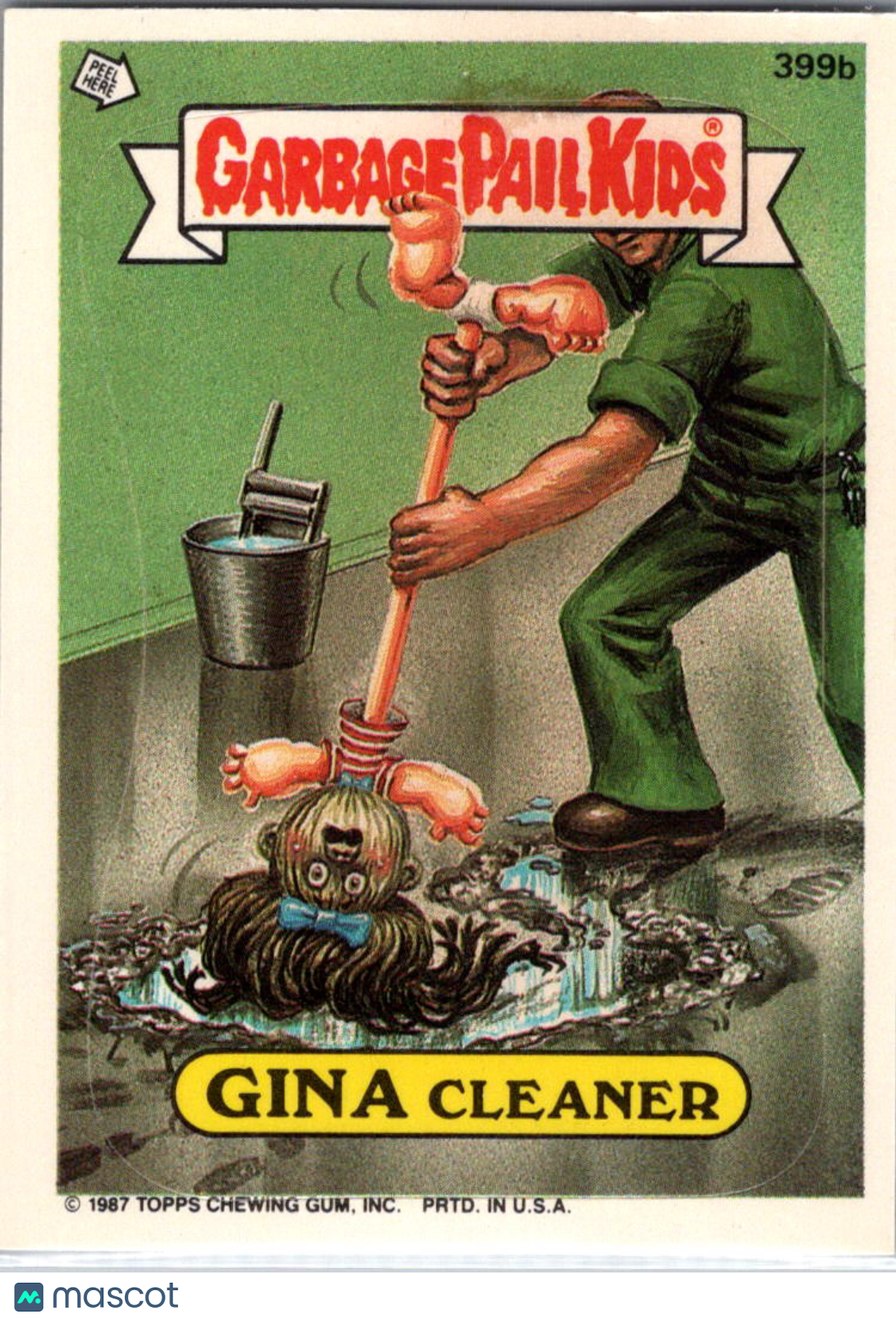 1987 Topps Garbage Pail Kids Series 10 Gina Cleaner Sticker #399b