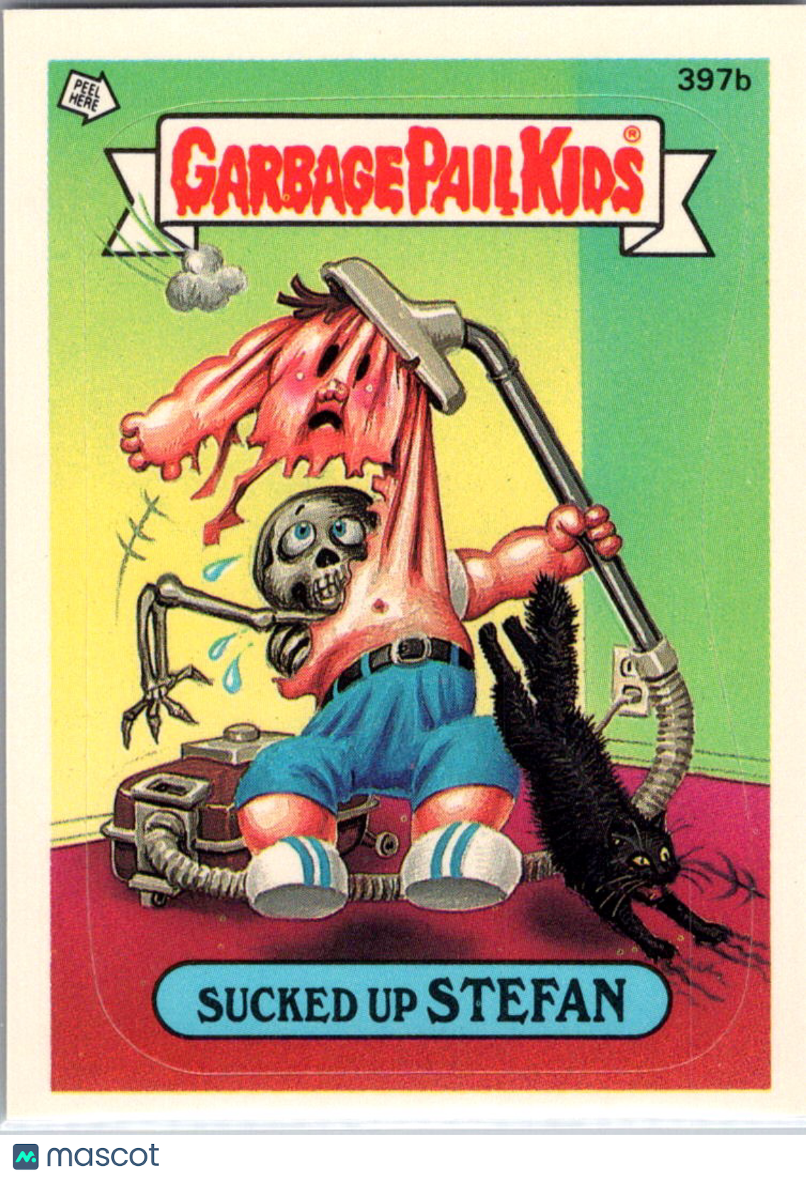 1987 Topps Garbage Pail Kids Original Series 10 Sucked up Stefan Sticker #397b