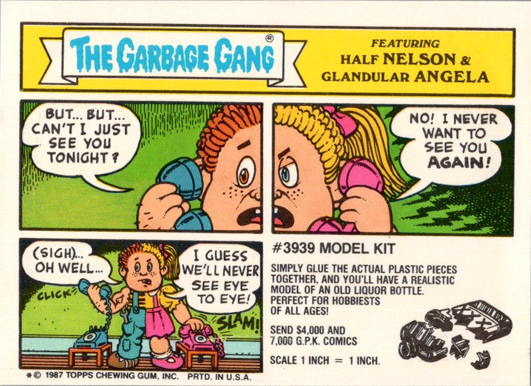 1987 Topps Garbage Pail Kids Series 10 Sucked Up Stefan Sticker #397b
