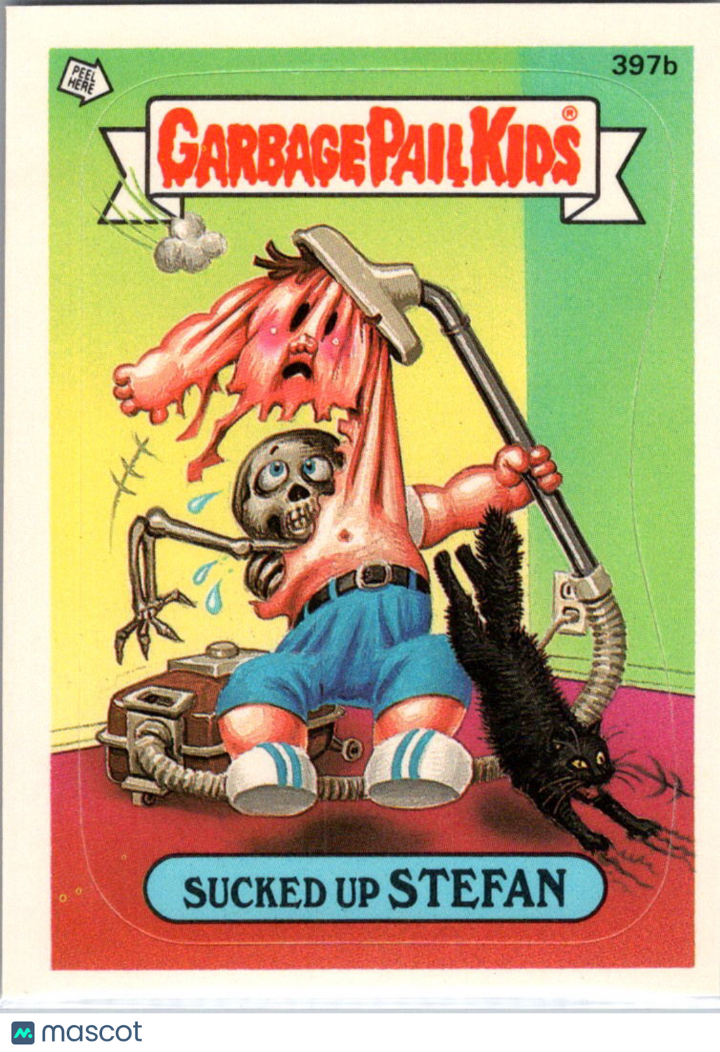 1987 Topps Garbage Pail Kids Series 10 Sucked Up Stefan Sticker #397b