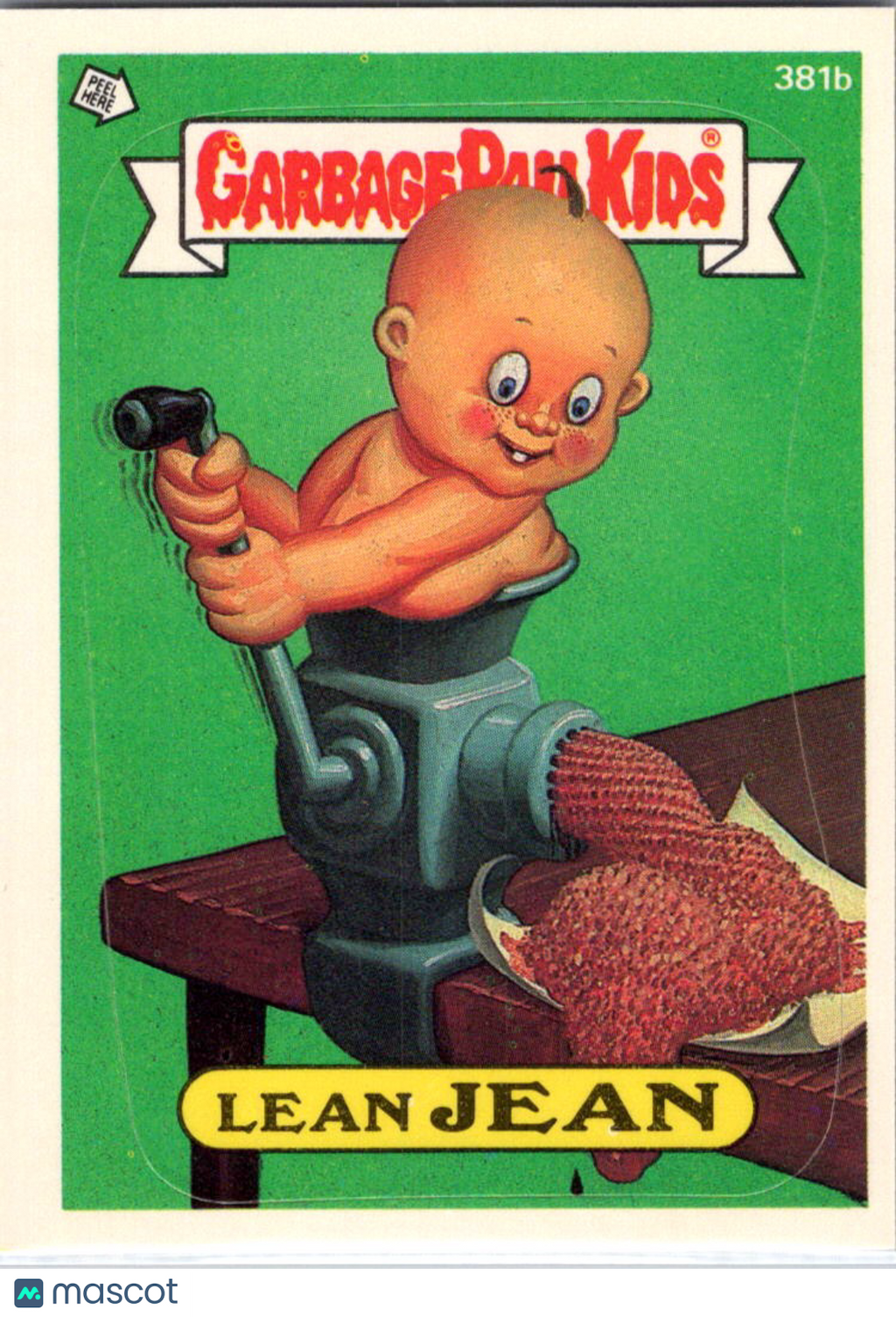 1987 Topps Garbage Pail Kids Series 10 Lean Jean Sticker #381b