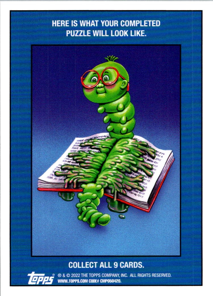 Charmed Charlie 2022 Topps Garbage Pail Kids Book Worms Green Slime Border #50a