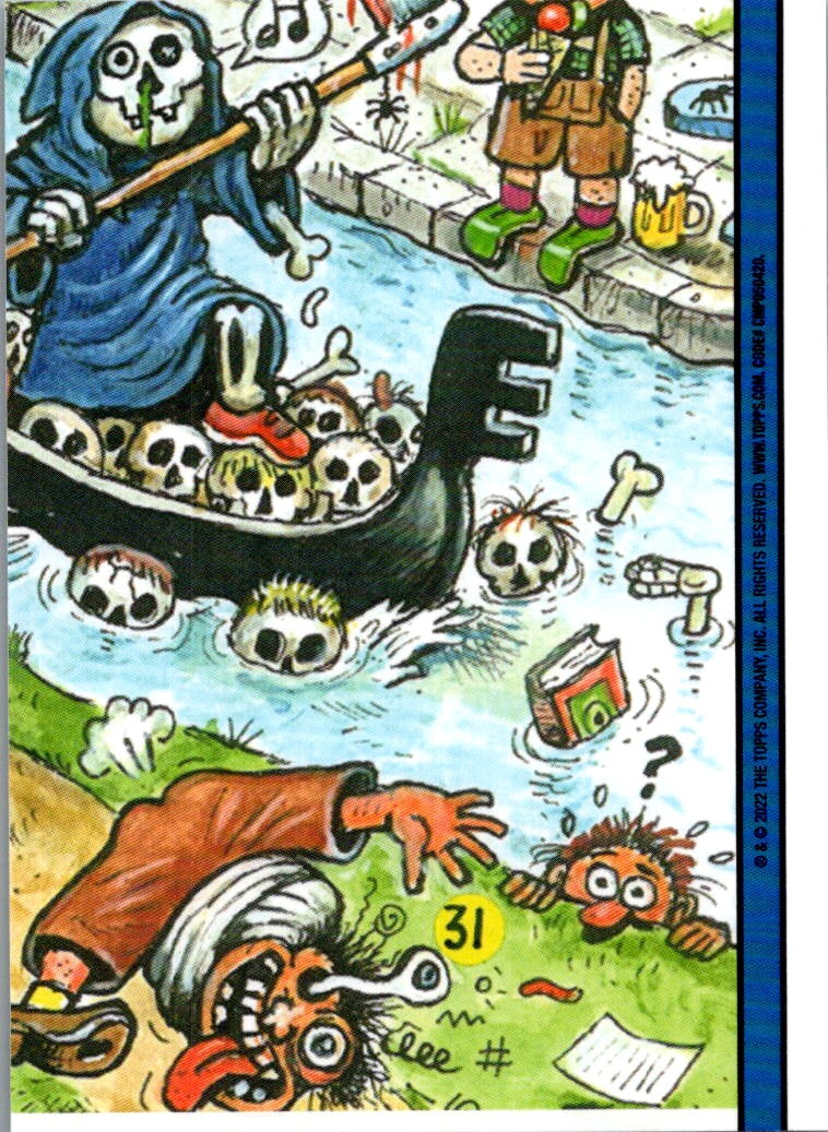 Whittled Woody 2022 Topps Garbage Pail Kids Book Worms Green #24a