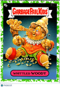 Whittled Woody 2022 Topps Garbage Pail Kids Book Worms Green #24a