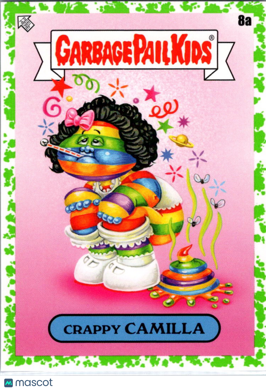 Crappy Camilla 2022 Topps Garbage Pail Kids Book Worms Green Slime Border #8a
