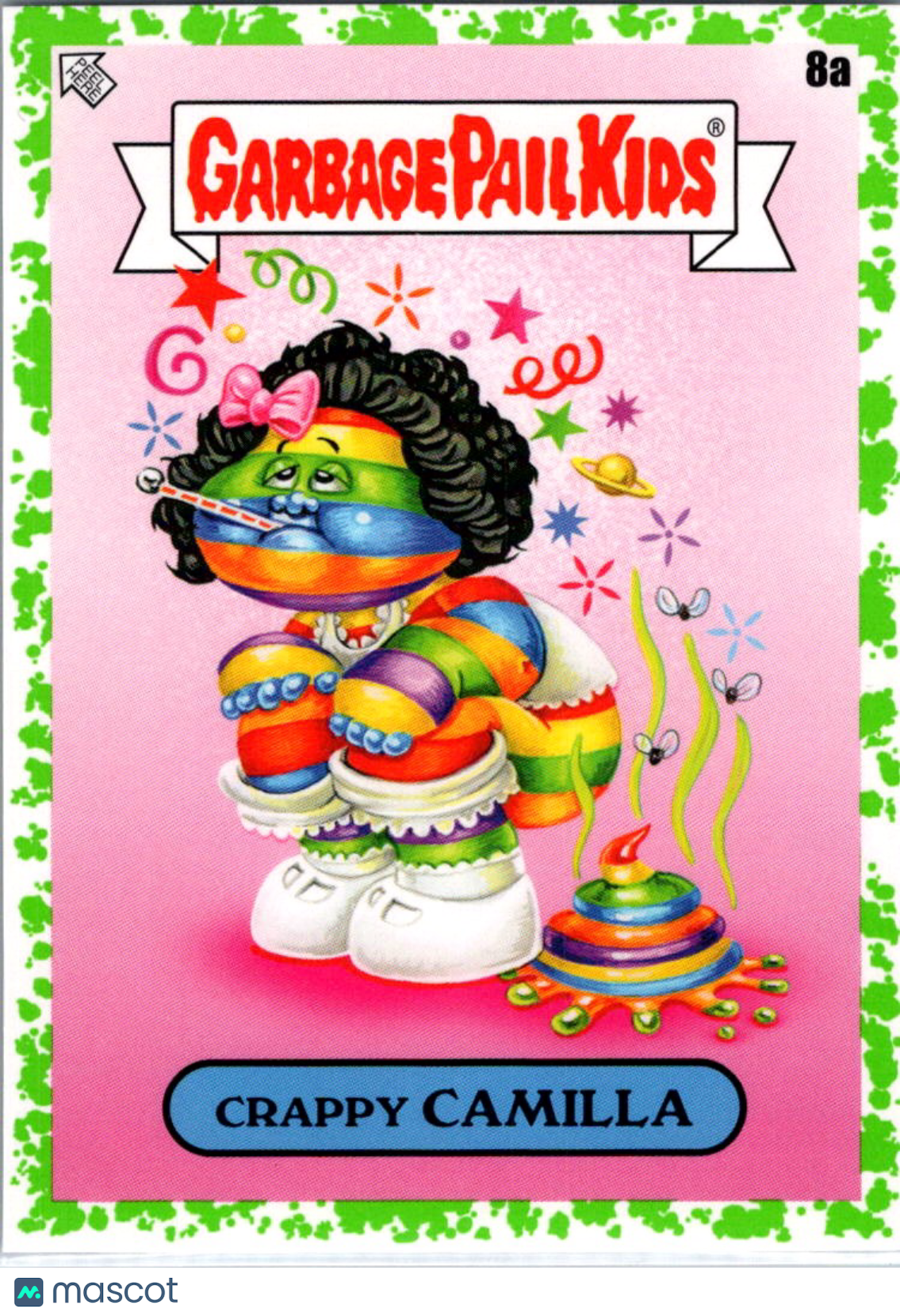 Crappy Camilla 2022 Topps Garbage Pail Kids Book Worms Green Slime Border #8a