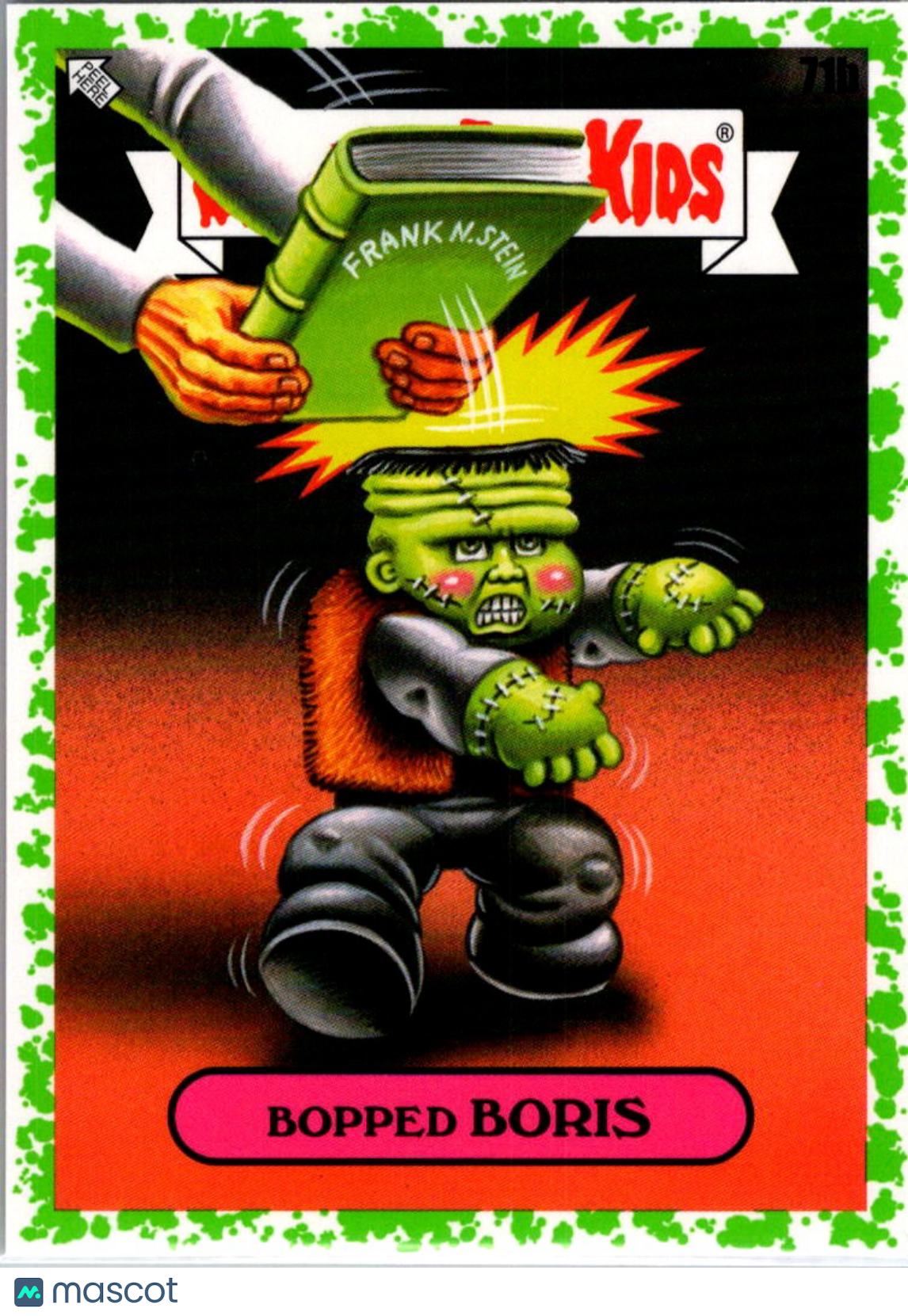 Bobbed Boris 2022 Topps Garbage Pail Kids Book Worms Green Slime Border #71b