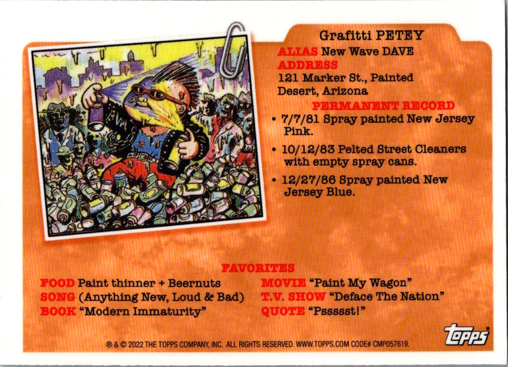 2022 Topps Chrome Garbage Pail Kids — Original Series 5 (OS5) Batty Barney
