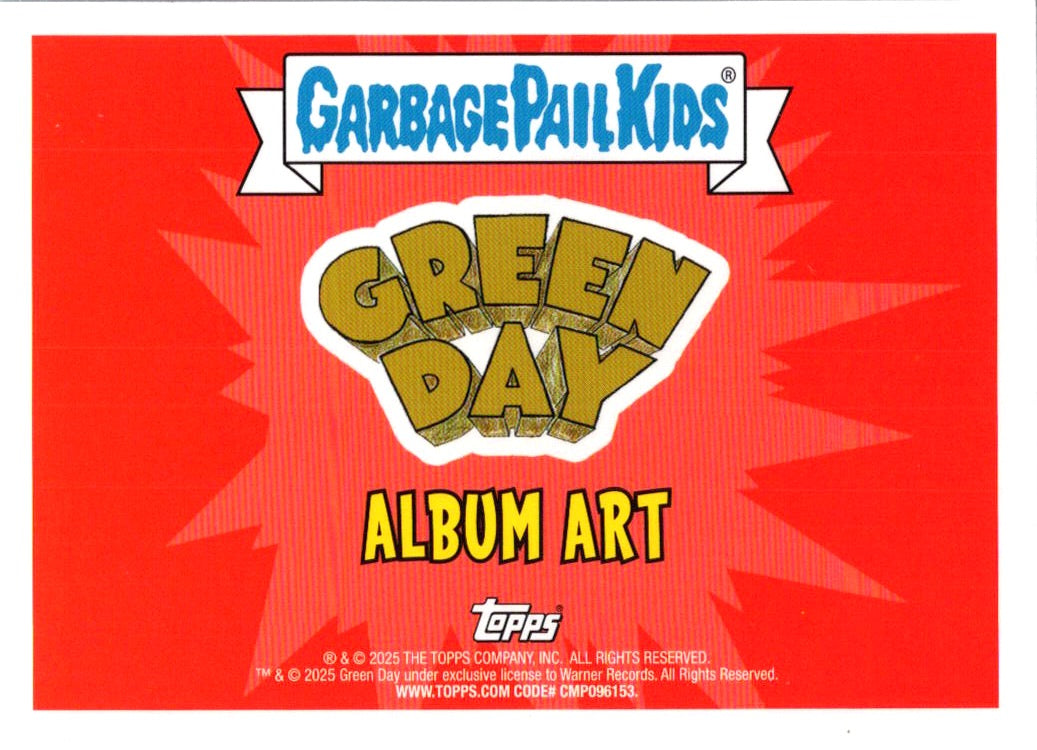 Green G.P Kay 2025 Topps Garbage Pail Kids x Green Day Album Art #AA-4