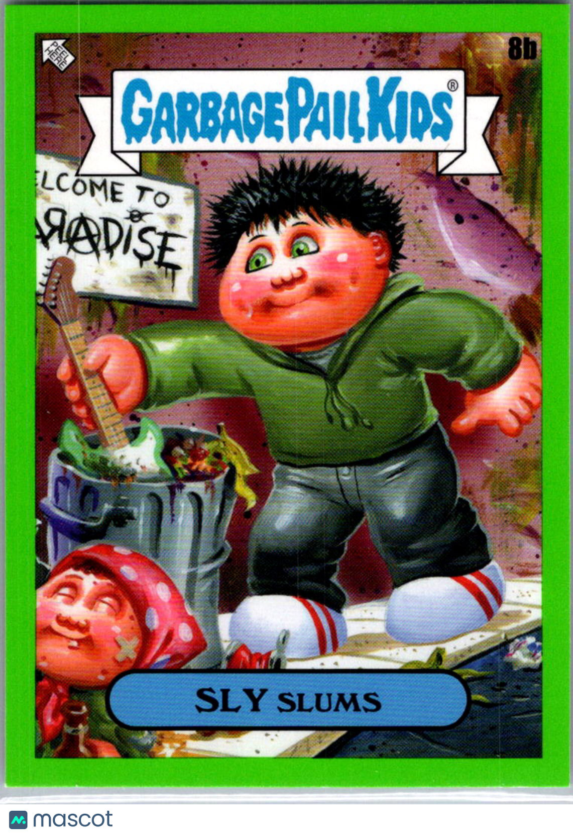Sly Slums 2025 Topps Garbage Pail Kids x Green Day Green Border Sticker #8b