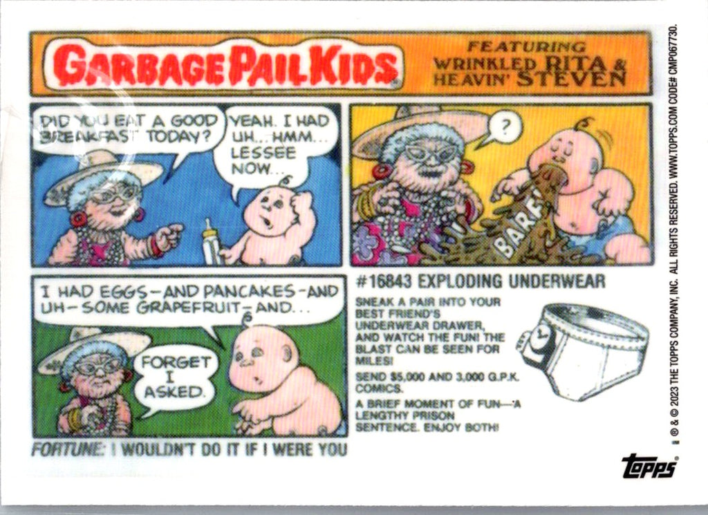 Tom Thumb 2023 Topps Garbage Pail Kids Chrome Series 6 Atomic Refractor #218a
