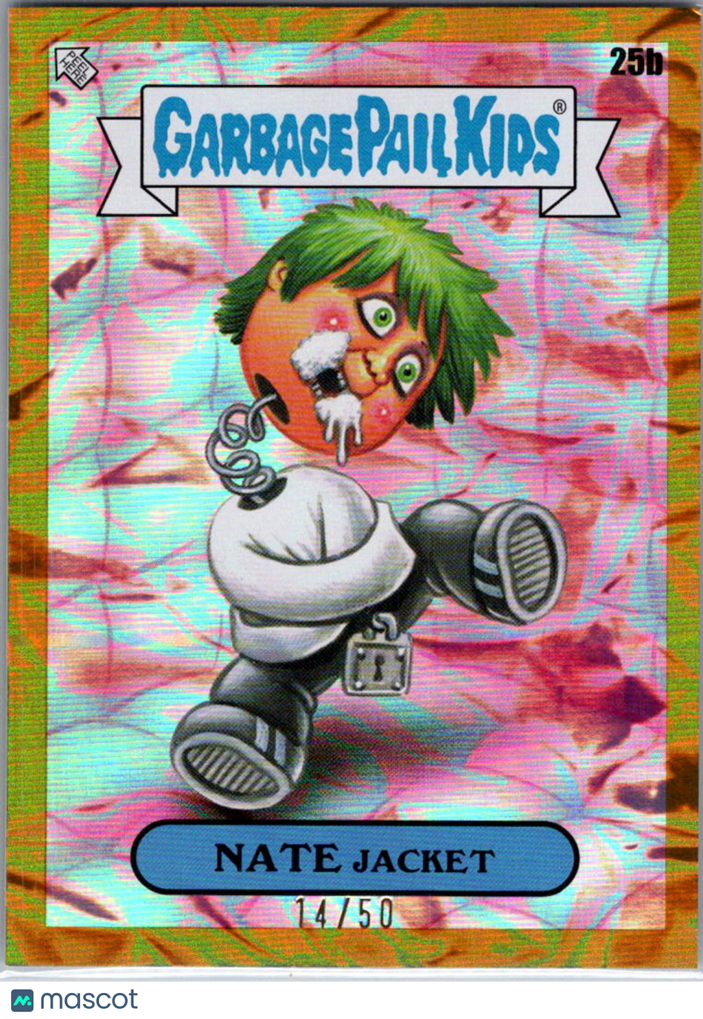 Nate Jacket 2025 Topps Garbage Pail Kids x Green Day Gold 14/50 #25b