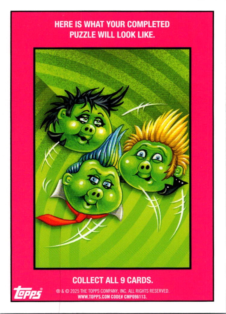 Empty Vee 2025 Topps Garbage Pail Kids x Green Day Green Border #41b