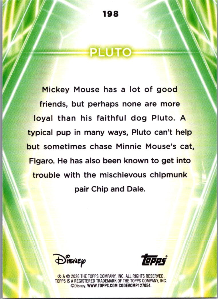Pluto 2026 Topps Disney Neon Rainbow Foil #198