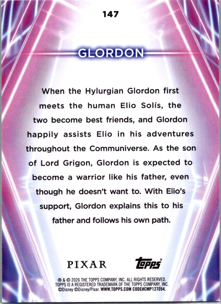Glordon 2026 Topps Disney Neon Rainbow Foil #147