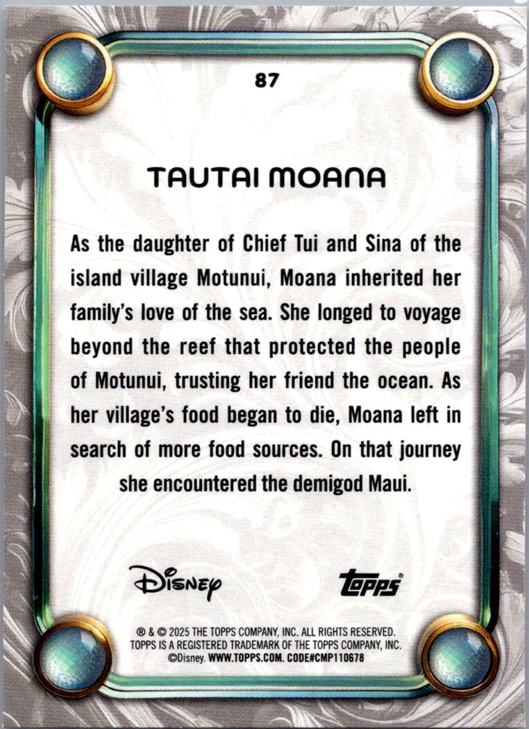 Tautai Moana 2025 Topps Disney Wonder Tier 1 #87