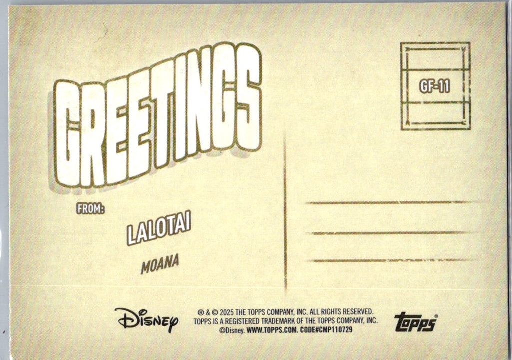 Greetings From Lalotai 2025 Topps Disney Wonder Insert #GF-11