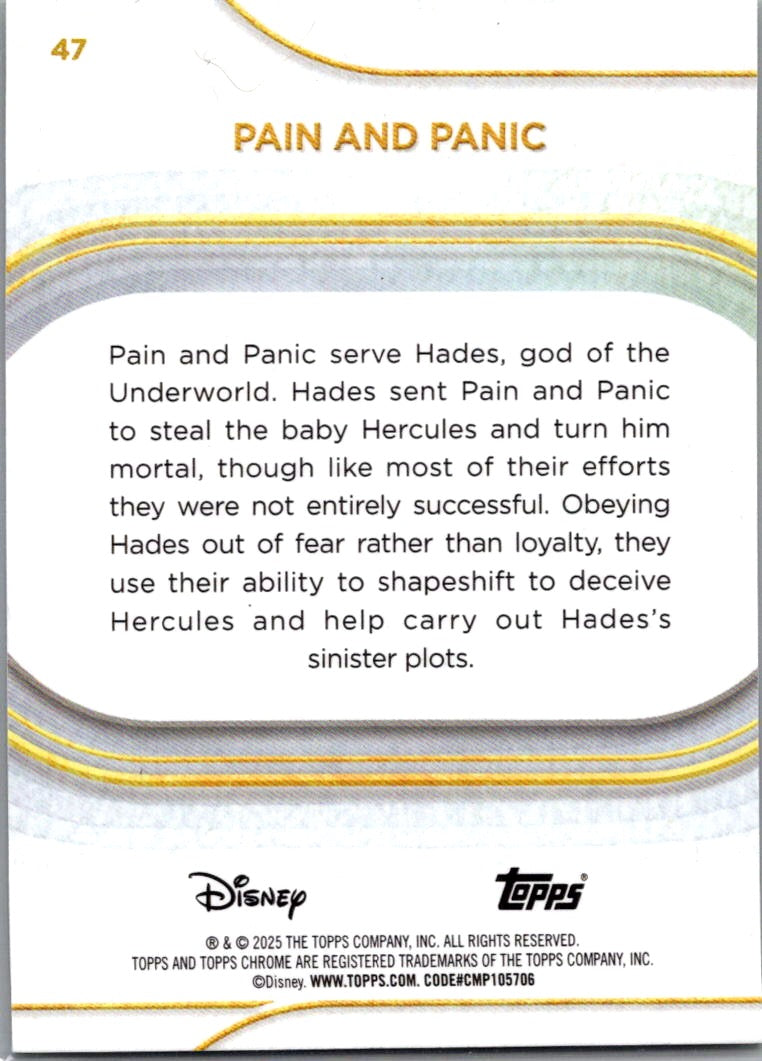 Pain & Panic 2025 Topps Chrome Disney Yellow Mini Diamonds #47