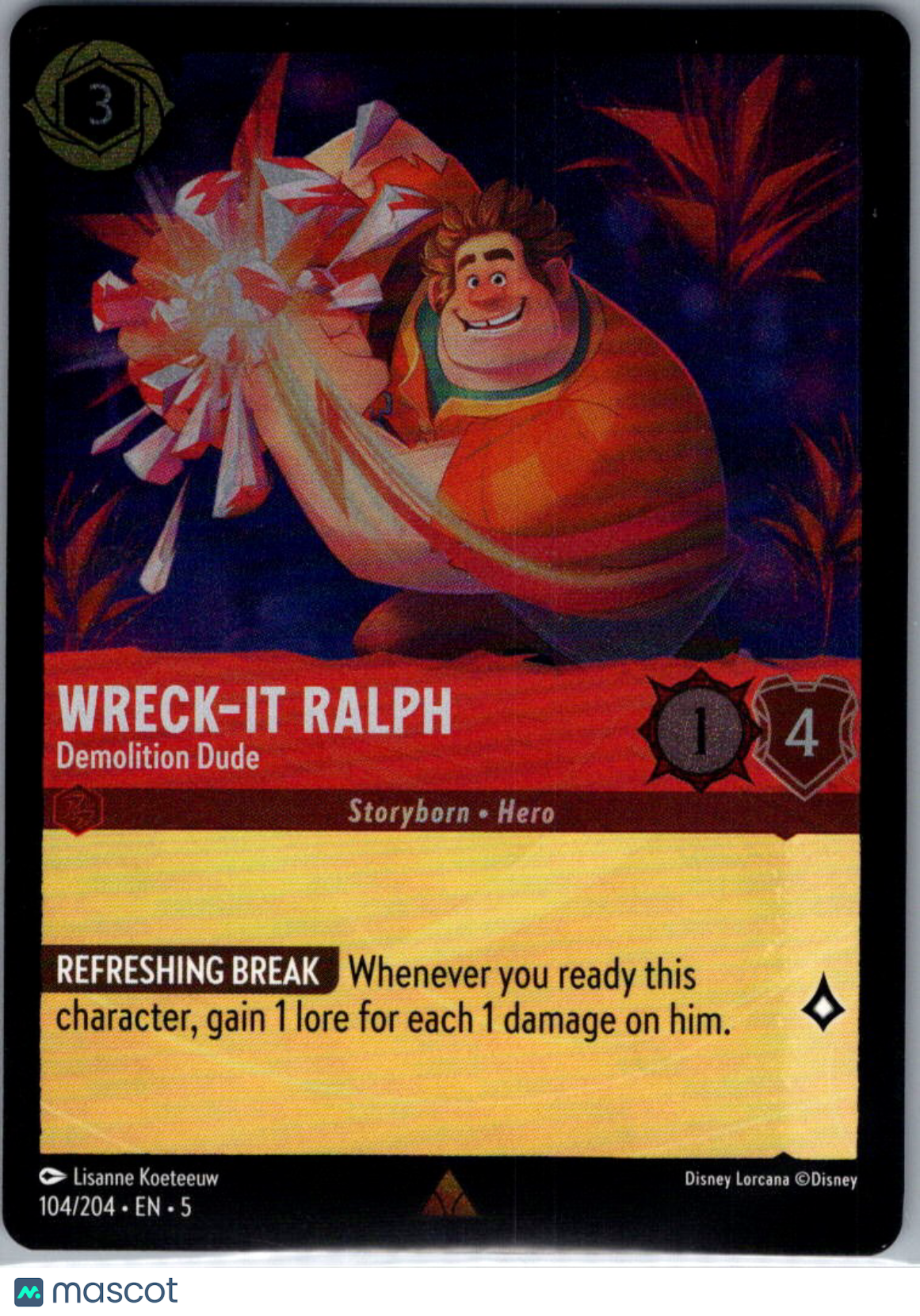 2024 Lorcana Shimmering Skies Wreck-It Ralph Cold Foil #104/204