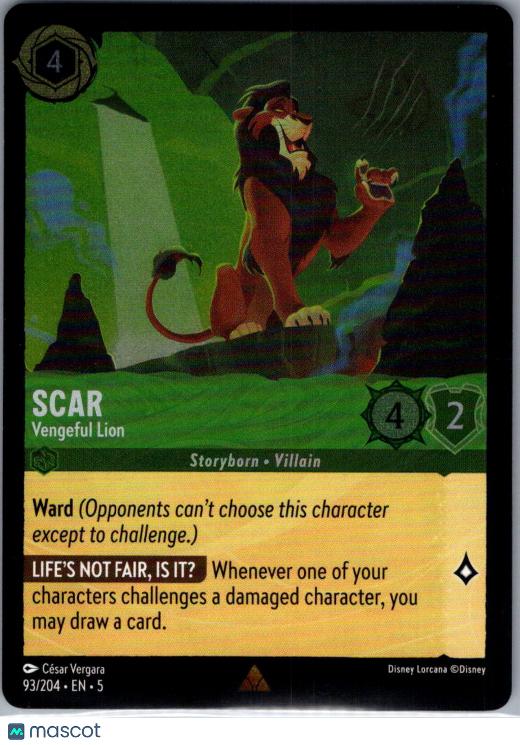 2024 Lorcana Shimmering Skies Scar Cold Foil #93/204