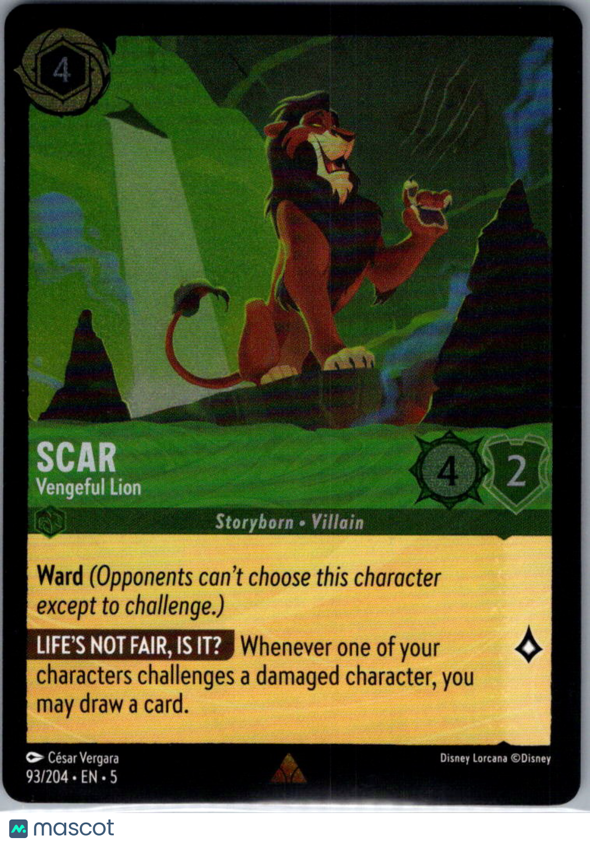 2024 Lorcana Shimmering Skies Scar Cold Foil #93/204