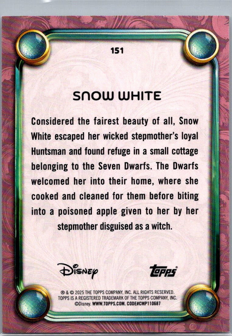 Snow White 2025 Topps Disney Wonder Tier 1 Foil #151