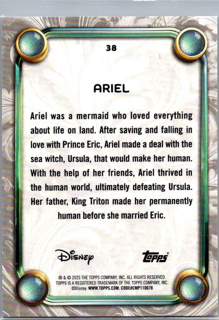 Ariel 2025 Topps Disney Wonder Diamante #38
