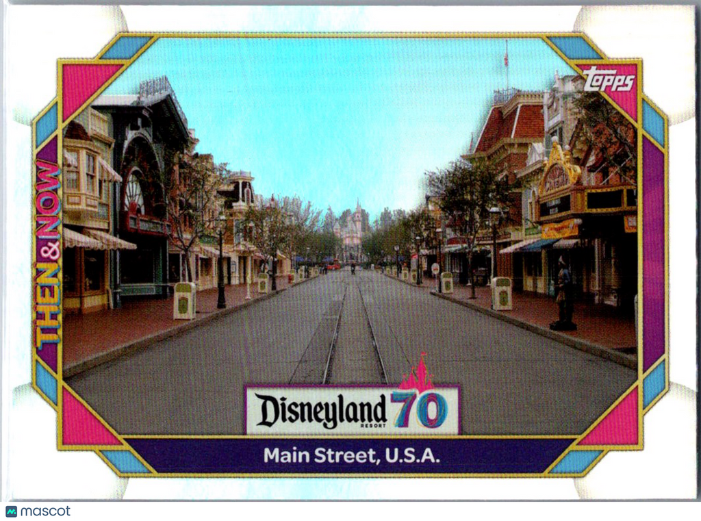 Main Street U.S,A, 2025 Topps Disneyland 70th Aniversary Foil Then & Now #3