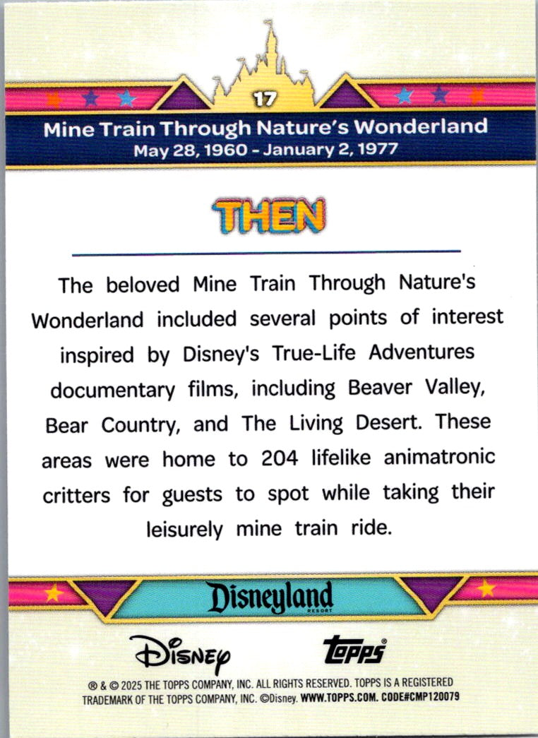 Mine Train 2025 Topps Disneyland 70th Aniversary Then & Now #17