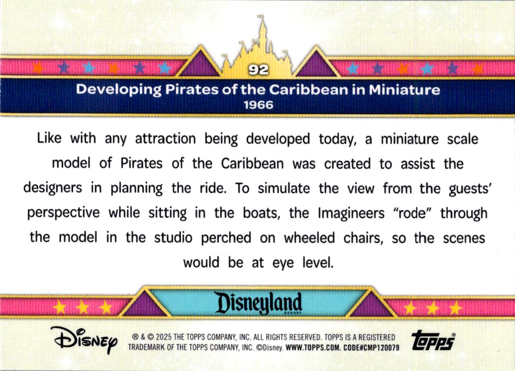 Devloping Pirate Miniature 2025 Topps Disneyland 70 Timeline #92