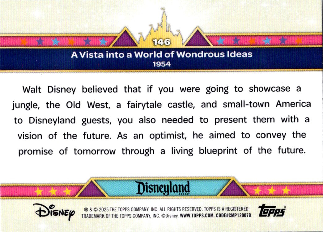 Vista to World of Wonderous Ideas 2025 Topps Disneyland 70th Aniversary #146