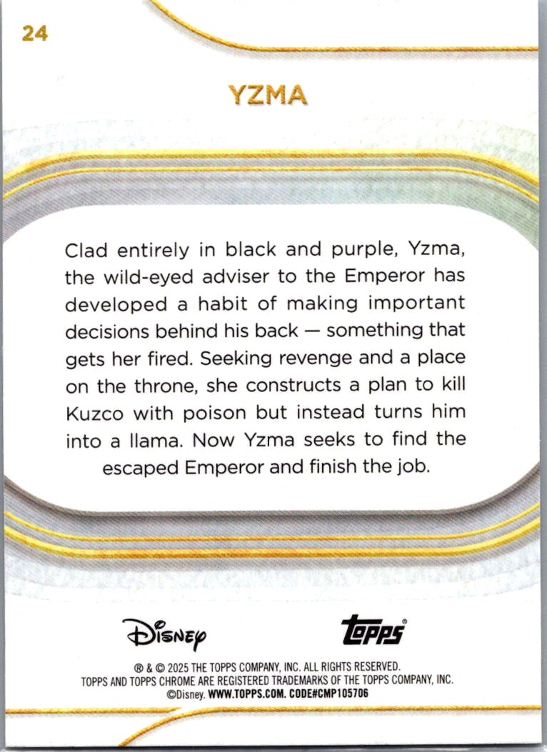 Yzma 2025 Topps Chrome Disney #24
