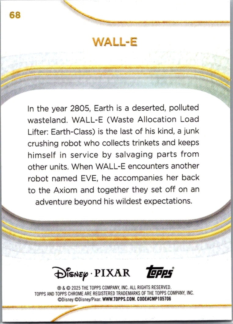 Wall-E 2025 Topps Chrome Disney #68