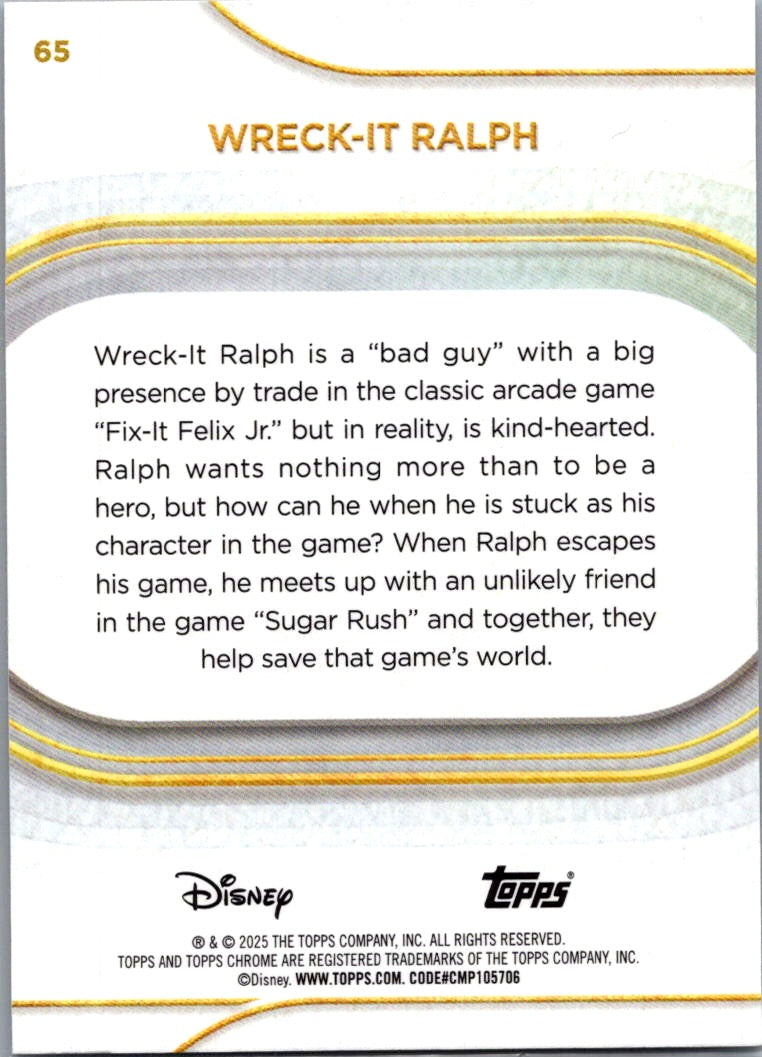Wreck-It Ralph 2025 Topps Chrome Disney #65