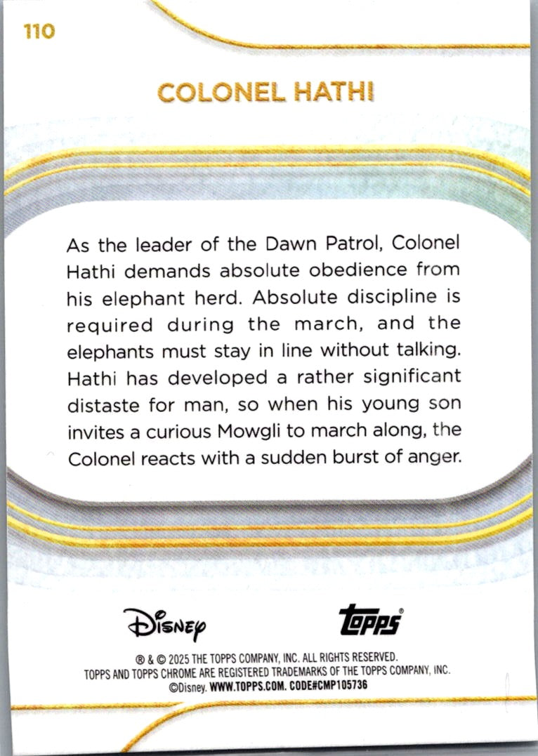 Colonel Hathi 2025 Topps Chrome Disney #110