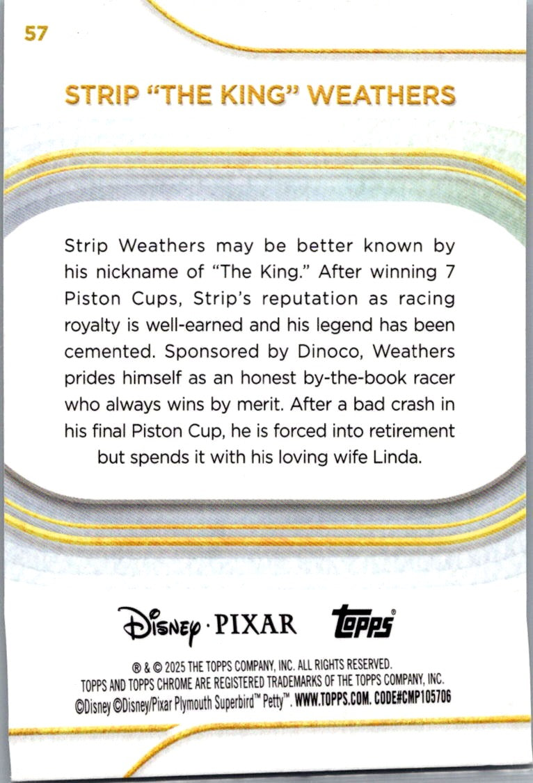 Strip "The King" Weathers 2025 Topps Chrome Disney #57