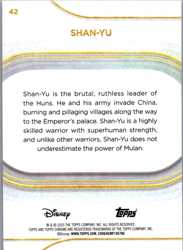 Shan-Yu 2025 Topps Chrome Disney #42