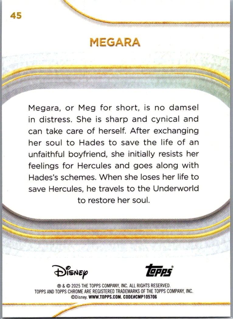 Megara 2025 Topps Chrome Disney #45