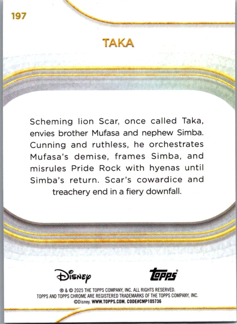 Taka 2025 Topps Chrome Disney Debut #197